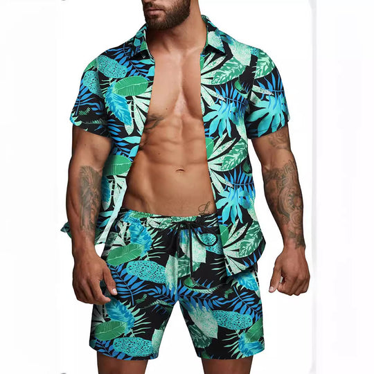Herren kurzärmliges Hemd und Badeshorts Set EB