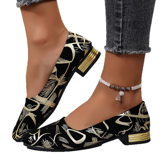 Damen Elegante Ballerinas mit modischem Druck und bequemem Innenfutter EB