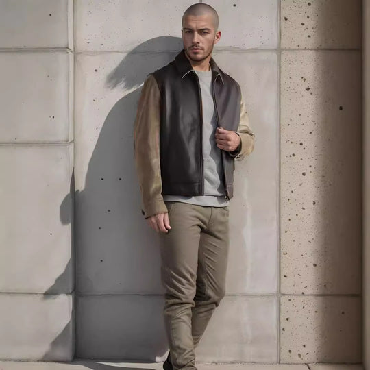 Herren modische Hybridjacke mit strukturierten Ärmeln EB