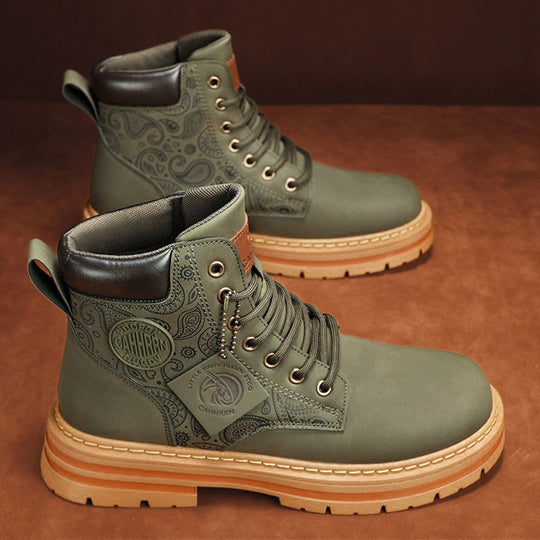 Damen Modische und robuste High-Top Stiefel mit detaillierter Paisleymuster EB