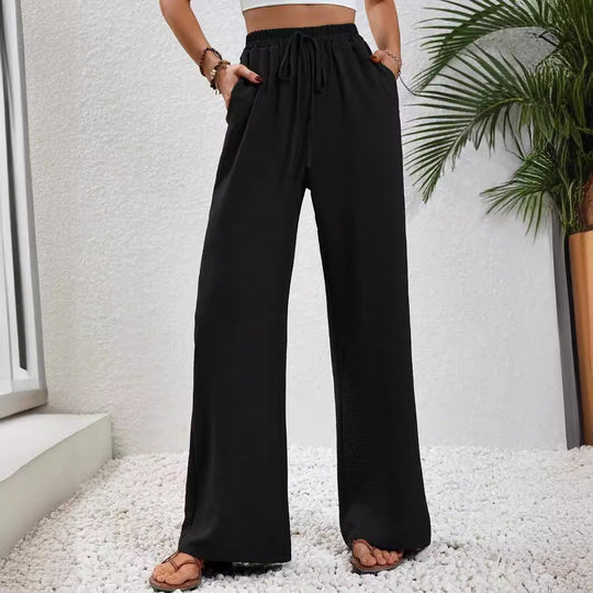 Damen Weite Palazzo-Hose mit elastischem Bund und praktischen Seitentaschen EB