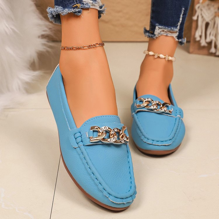 Damen Mokassin-Schlüpfschuhe mit dekorativer Applikation EB