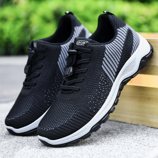 Damen Sportliche Mesh-Sneaker mit elastischem Schnellschnürsystem EB