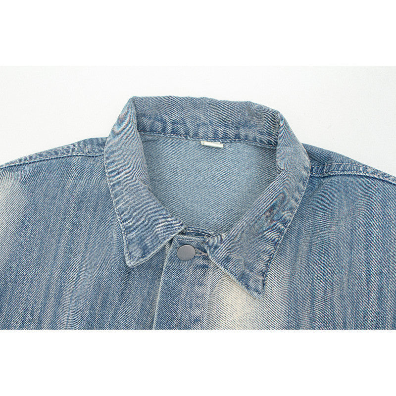 Damen Denimjacke im Vintage-Stil mit lässigem Schnitt und praktischem Druckknopfverschluss EB