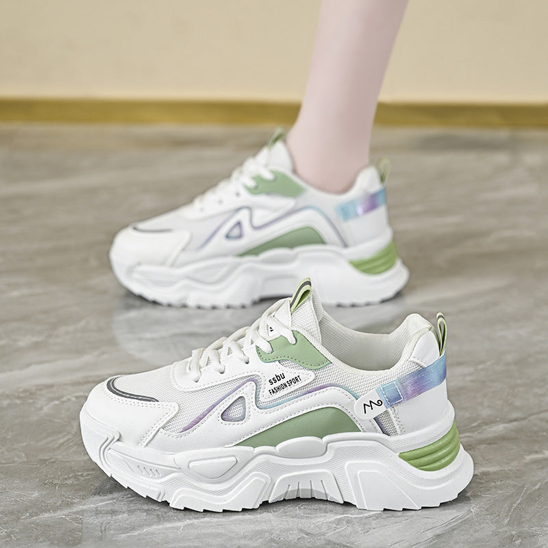 Damen Sportliche Chunky Sneakers mit atmungsaktiver Netzstruktur und stabiler Sohle EB