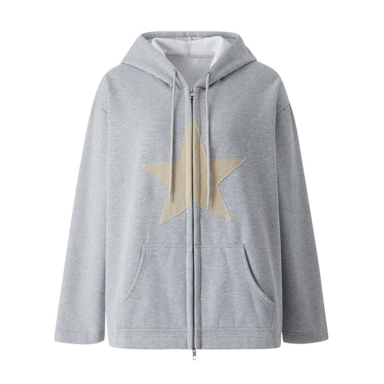Damen lässiger Kapuzenpullover aus weichem Material mit stilvollem Sternenmotiv EB