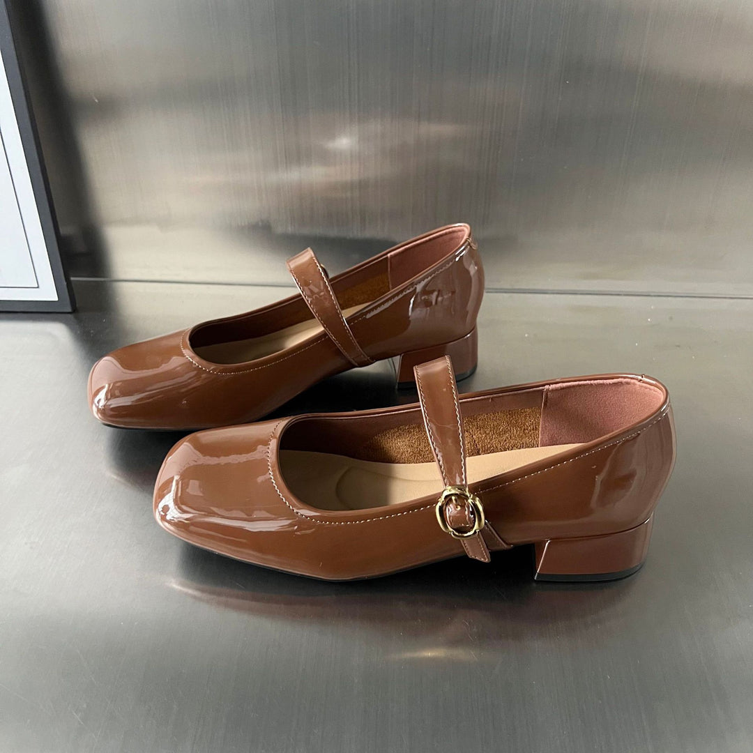 Damen elegante Ballerinas mit modischer Riemenverzierung EB