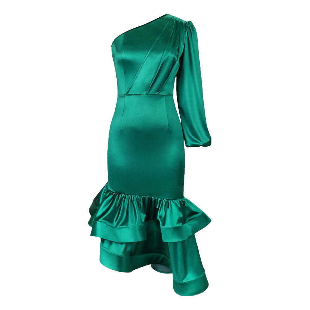 Damen Glamouröses Wickelkleid mit Rüschen und einem ärmellosen Design EB
