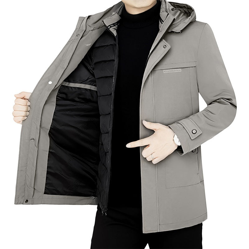 Herren Wasserabweisender Funktions-Mantel mit abnehmbarer Stepp-Innenjacke EB