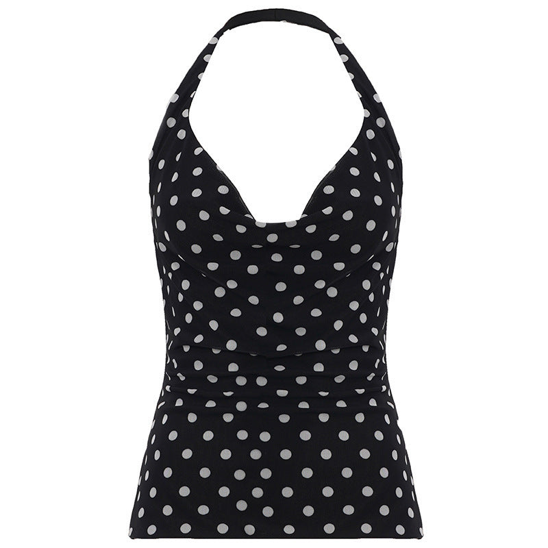 Damen Spaghetti-Trägertop mit verspieltem Punktdesign und elegantem Schnitt EB