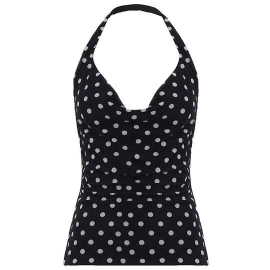Damen Spaghetti-Trägertop mit verspieltem Punktdesign und elegantem Schnitt EB
