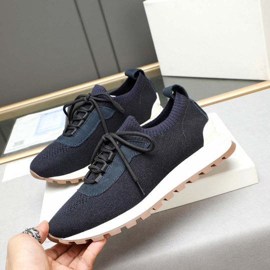 Damen Sportliche Strick-Sneaker mit atmungsaktiver Oberfläche und elastischem Schnürsystem EB