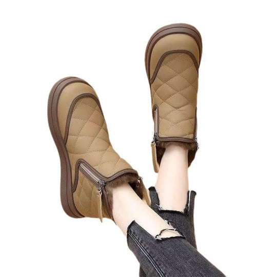 Damen gefütterte Winter-Boots mit modischem Steppdesign und rutschfester Sohle EB