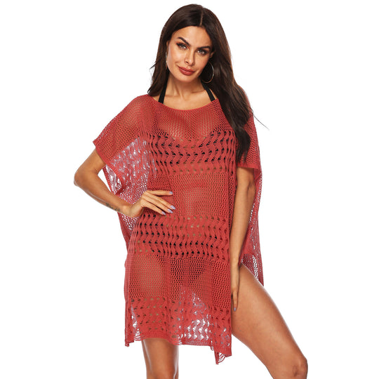 Damen eleganter Strandsarong mit filigranem Häkelmuster EB