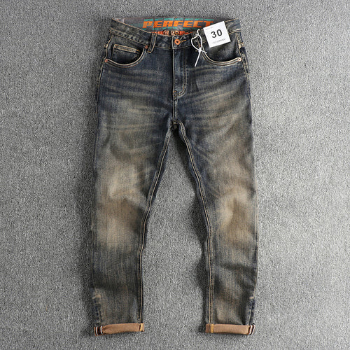 Herren Slim-Fit Jeans mit lässigem Used-Look EB