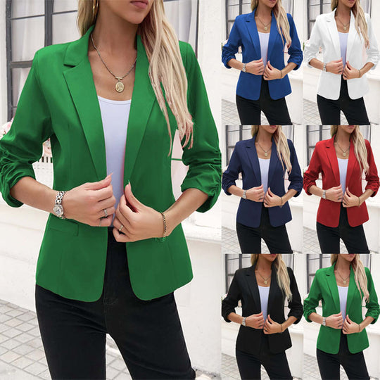 Damen Eleganter Blazer mit lässigen Ärmeln und modernem Schnitt EB