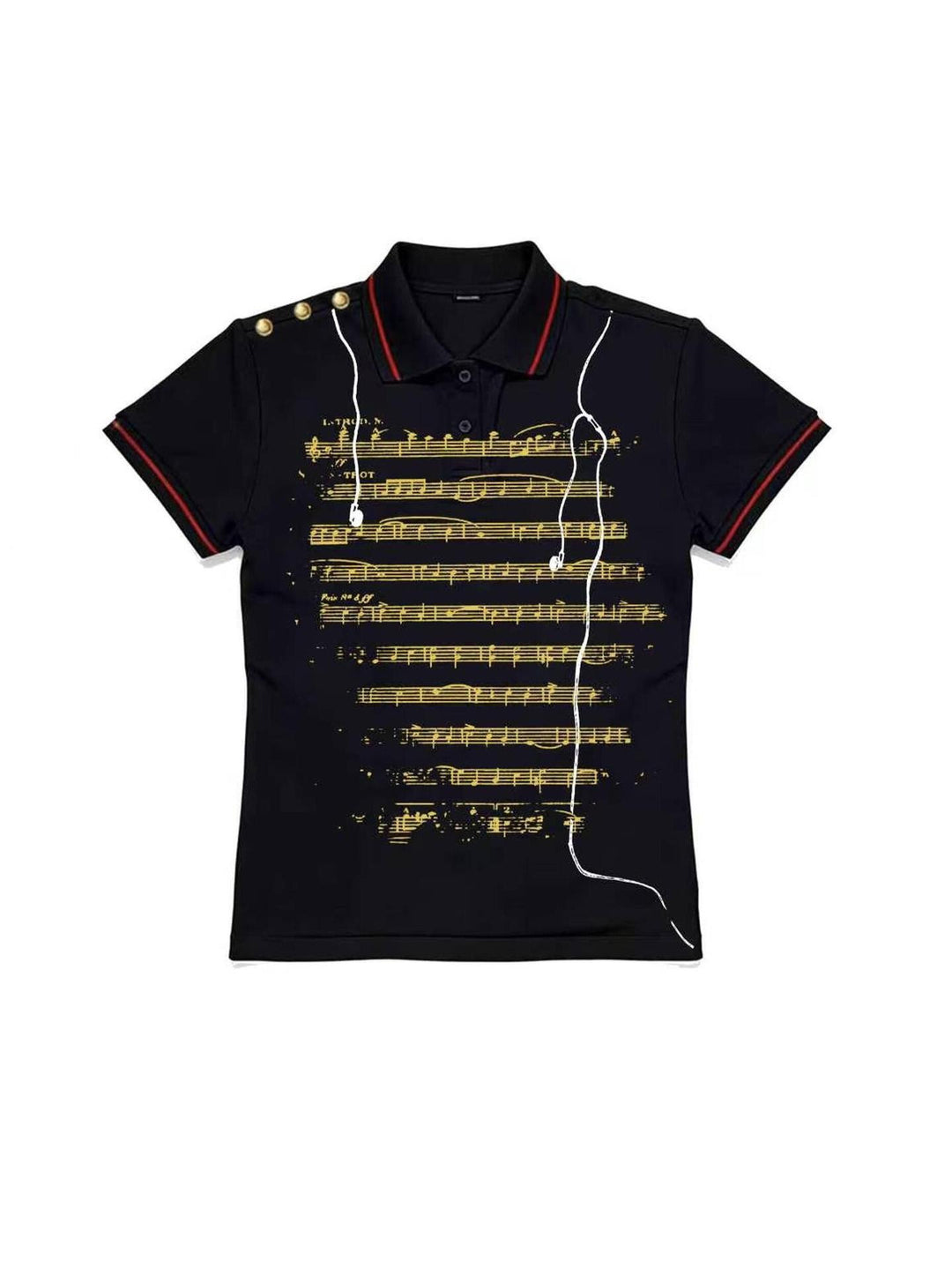 Damen Polo-Shirt mit musikalischem Motiv EB