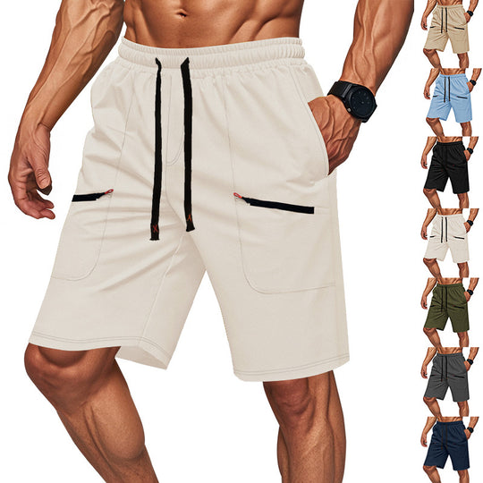 Herren Sportliche Shorts mit vielseitigen Taschen und elastischem Bund EB