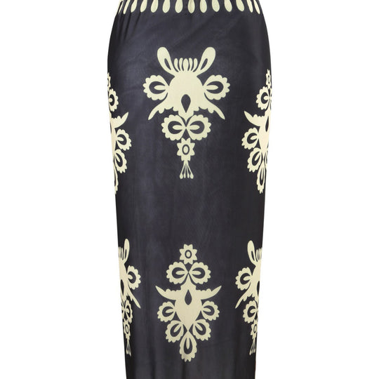 Damen Einteiler Badeanzug mit elegantem Wickelrock EB