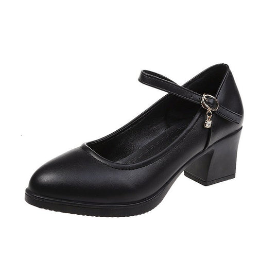 Damen elegante Mary Jane Pumps mit stabiler Sohle EB