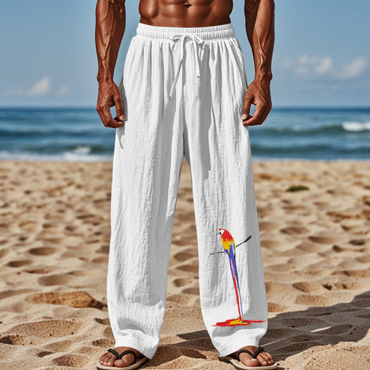 Herren Strandhose aus leichtem, atmungsaktivem Gewebe mit buntem Print EB