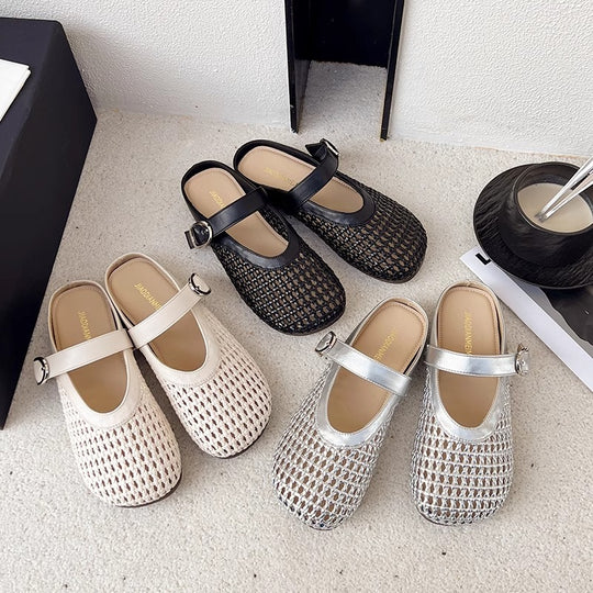 Damen Komfortable Clogs mit elegantem Riemen und luftigen Netzdesign EB
