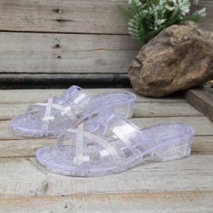 Damen Glitzernde Mules mit eleganter Riemenverzierung EB