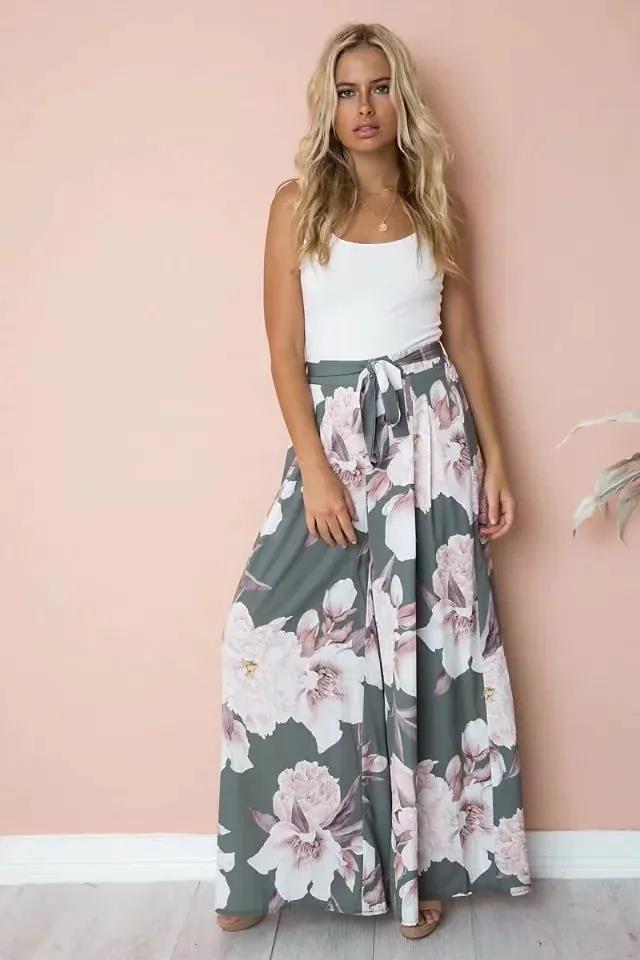 Damen Maxirock mit floralem Druck EB