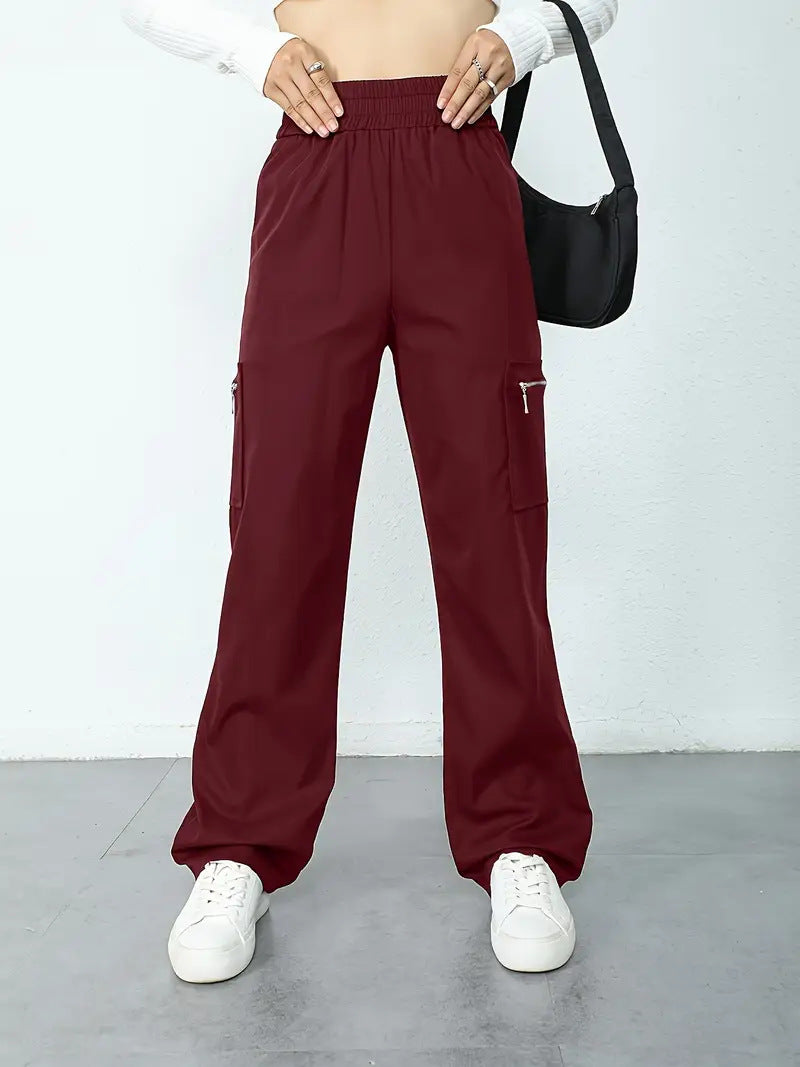 Damen Bequeme Cargo-Hose mit elastischem Bund EB