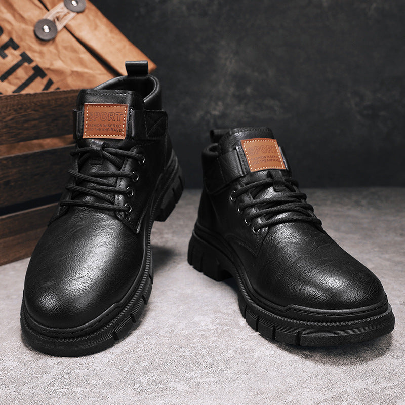 Herren robuste Schnürstiefel mit verstellbarem Riemen EB