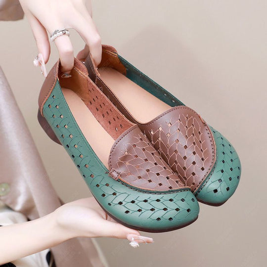 Damen Elegante und bequeme Ballerinas mit atmungsaktiver Oberflächenstruktur EB