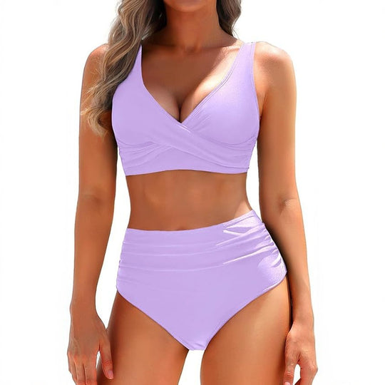 Damen Hochtailliertes Bikini-Set mit Wickeloberteil EB 1782205596
