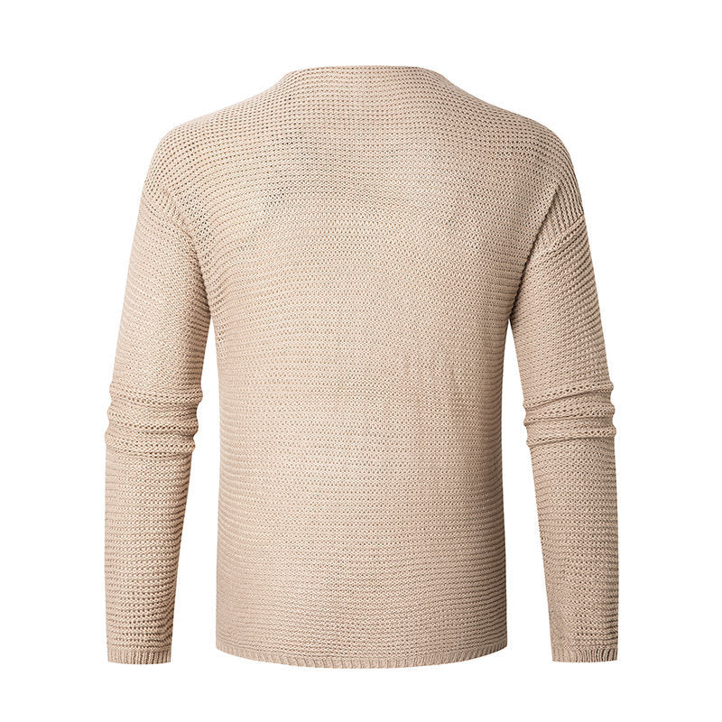 Herren eleganter V-Ausschnitt Pullover aus atmungsaktiver Baumwolle EB