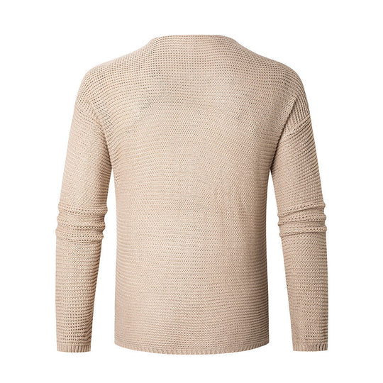 Herren eleganter V-Ausschnitt Pullover aus atmungsaktiver Baumwolle EB