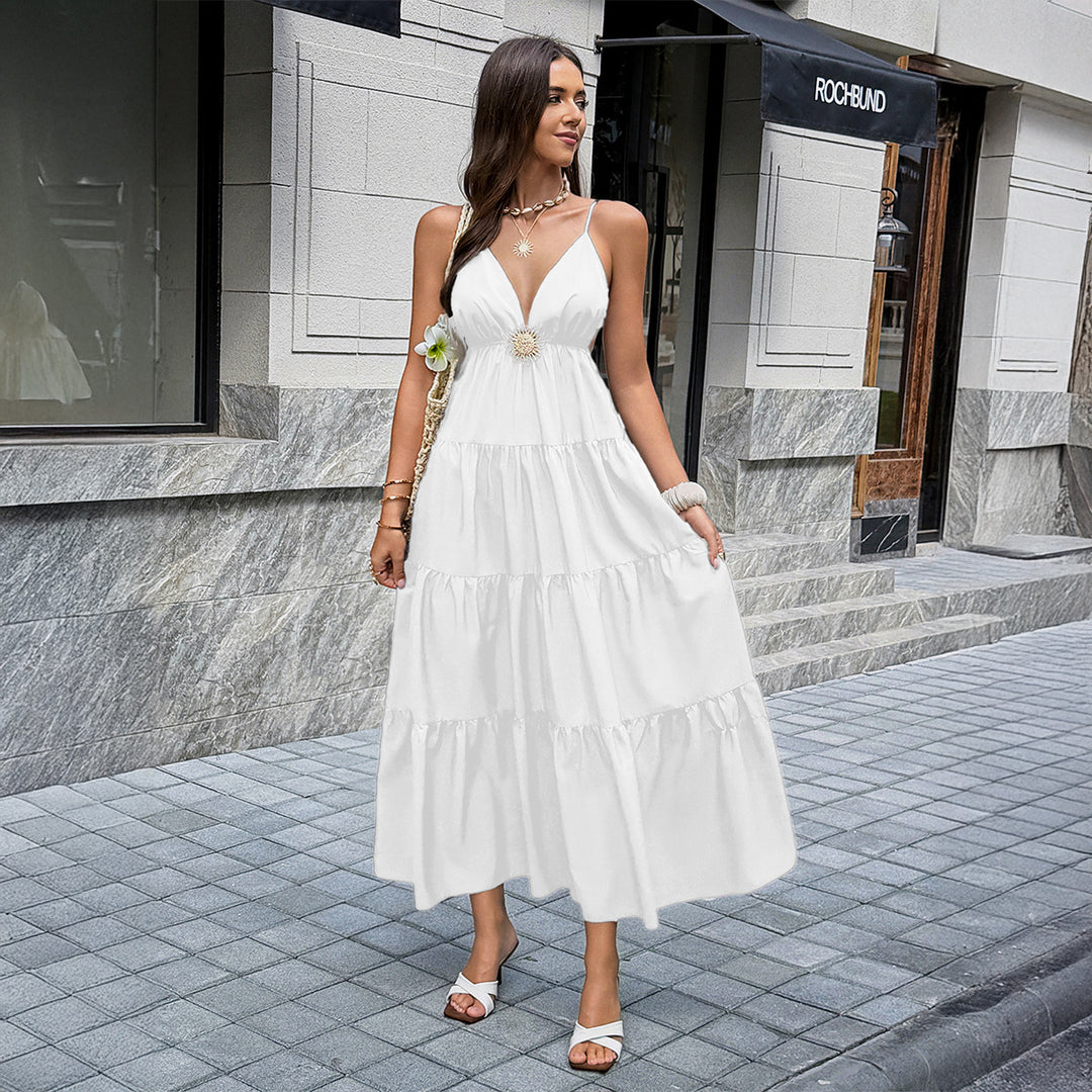 Damen Maxikleid mit zartem Verzierungsdetail EB
