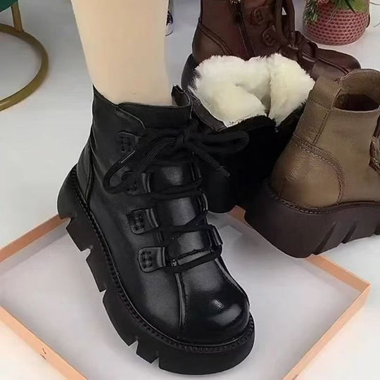 Damen Modische Winterstiefel mit flauschigem Innenfutter und rutschfester Sohle EB