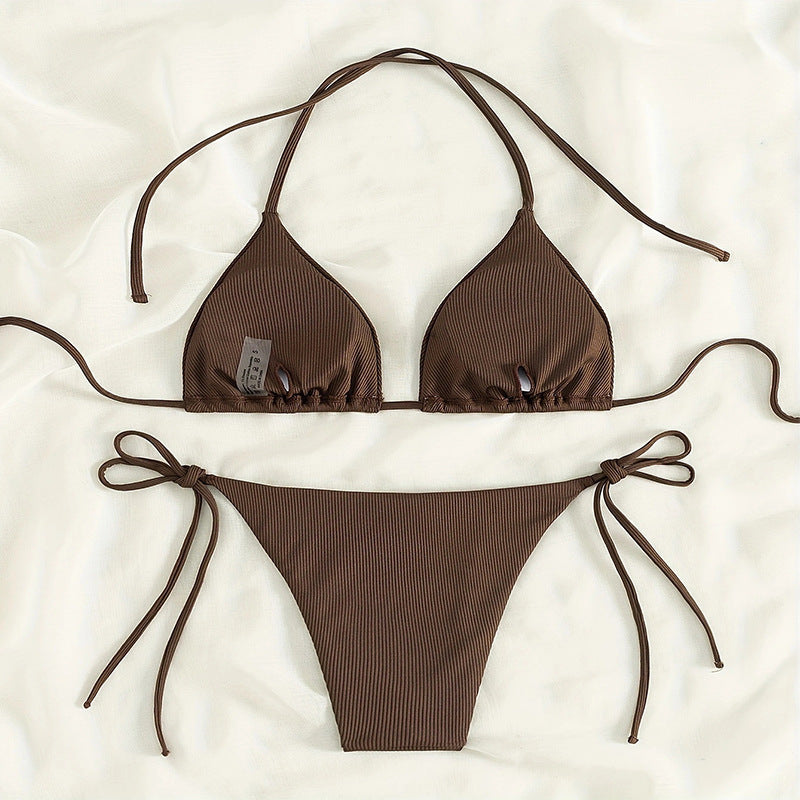 Damen Triangel-Bikini mit raffiniertem Rippendesign EB