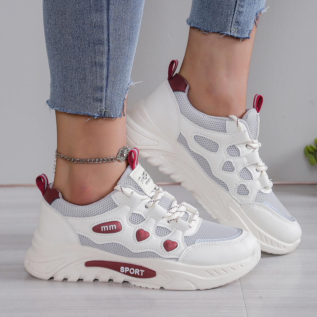 Damen Freizeit-Sneaker mit atemberaubendem Herz-Design und atmungsaktivem Obermaterial EB
