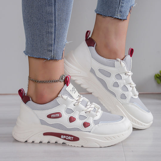 Damen Freizeit-Sneaker mit atemberaubendem Herz-Design und atmungsaktivem Obermaterial EB