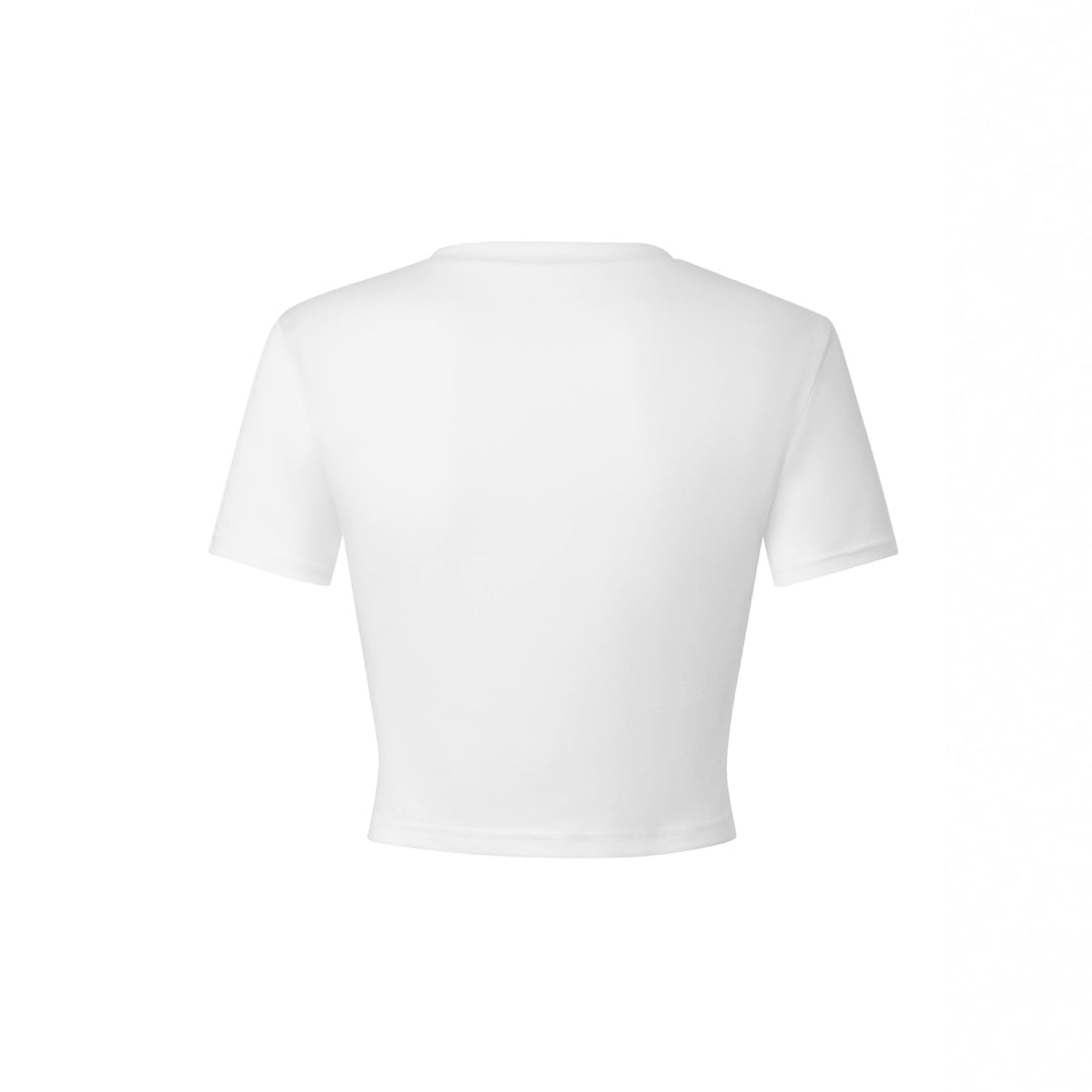 Damen Crop-Top mit nostalgischem Grafikdesign EB