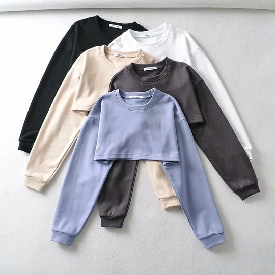 Damen lässiges Crop-Top und Shorts Set EB