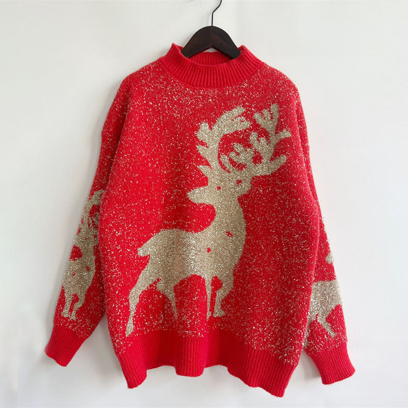 EB | Weihnachtlicher Strickpullover Mit Festlichem Motiv