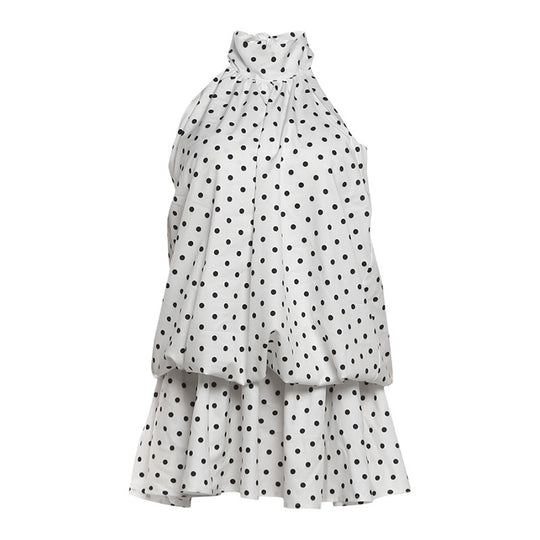 Damen Minikleid mit verspieltem Polka-Dot-Muster und elegantem Neckholder EB
