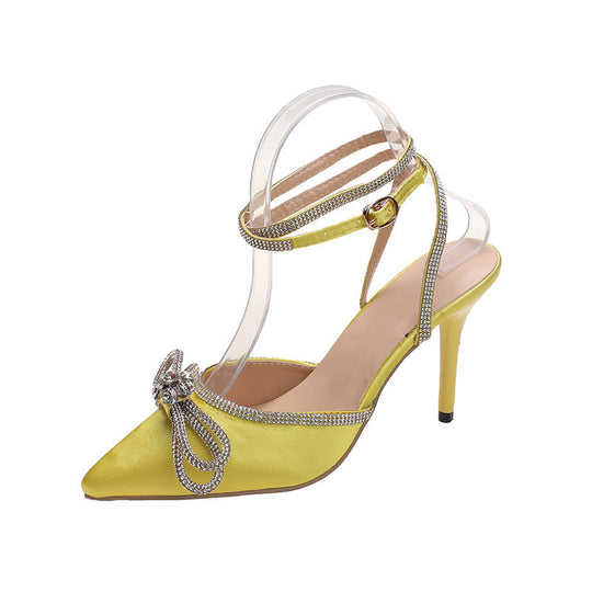 Damen elegante Slingback-Pumps mit funkelndem Schmuckverschluss EB