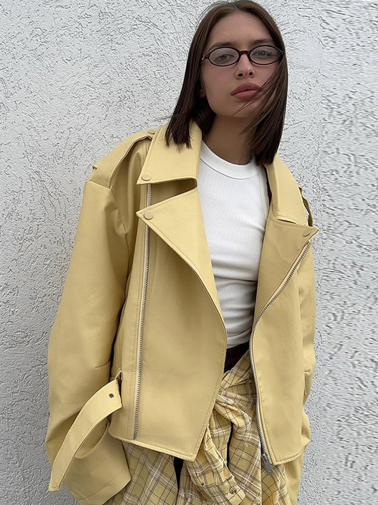 Damen Oversized Bikerjacke mit schmeichelndem Schnitt EB
