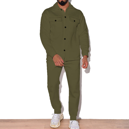 Herren Lässiges Set aus Hemd und Jogginghose EB