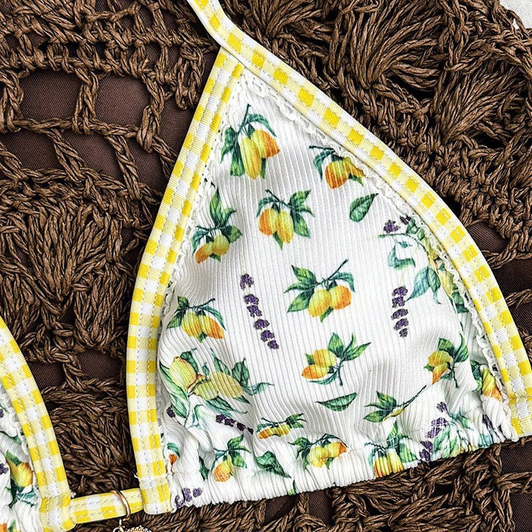 Damen Triangel-Bikini mit fruchtigem Motiv EB
