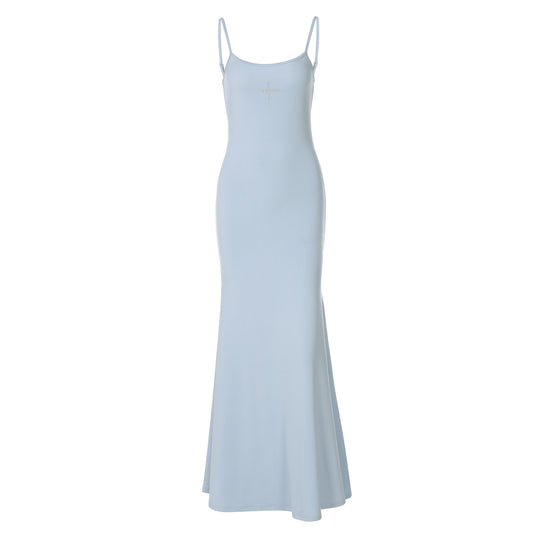 Damen Elegantes Maxikleid mit verstellbaren Trägern und Paillettenverzierung EB