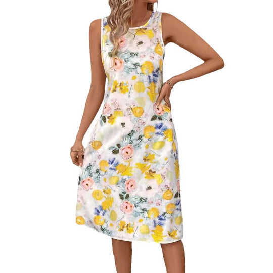 Damen Blumendesign Sommerkleid EB