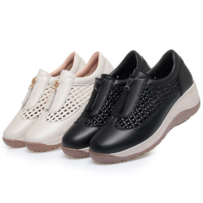 Damen Komfortable Slip-On Sneaker mit Atmungsaktivem Netzdesign und Bequemem Fußbett EB